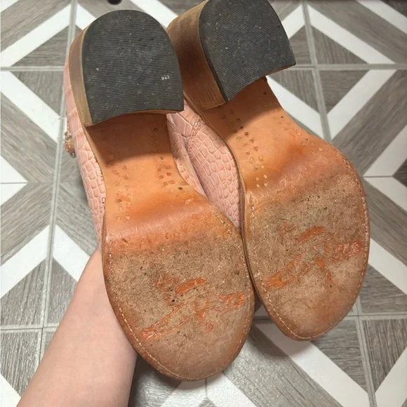 Freebird by Steven Pink Croc-Embossed Heels - Picture 2 of 6